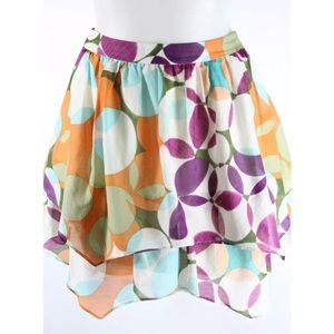 Alice + Olivia Bergdorf Printed Layered Mini Skirt